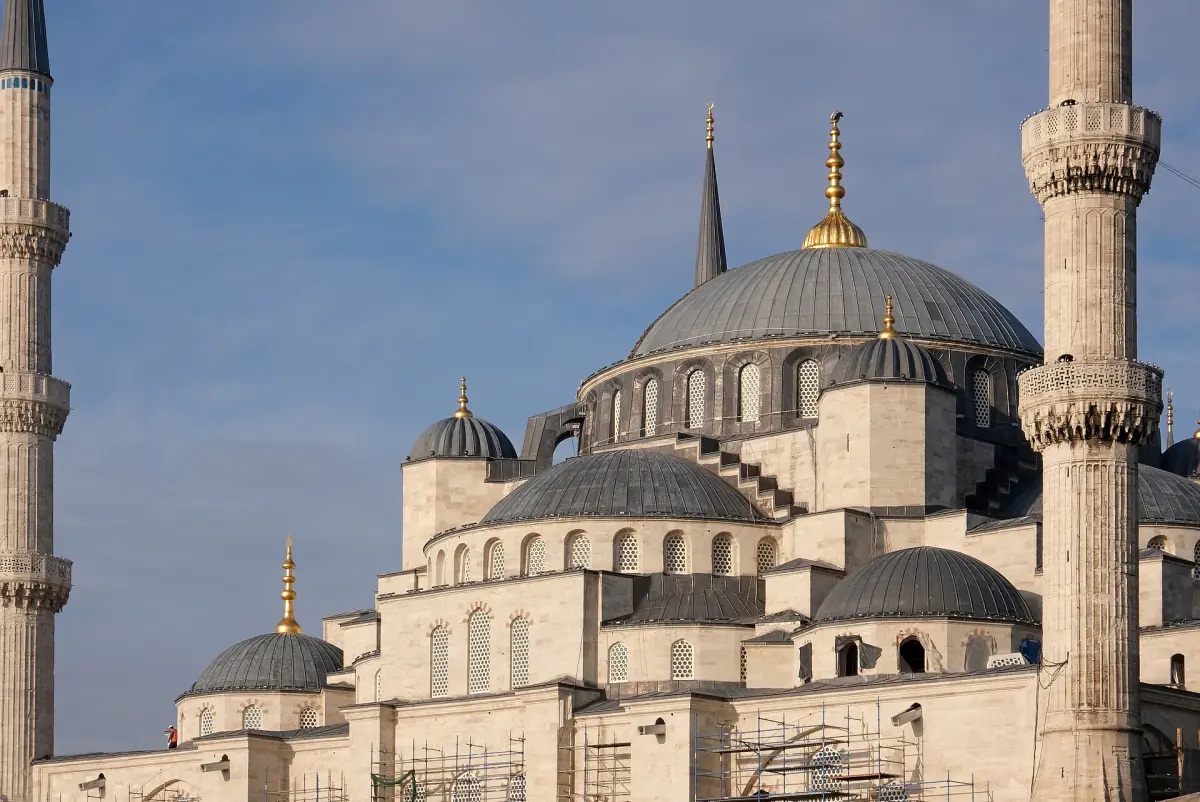 Cascading domes and minarets of the Sultan Ahmed Mosque