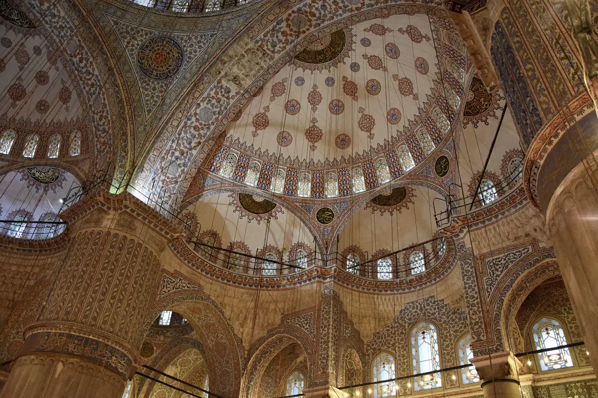 Half domes and windows inside the mosque