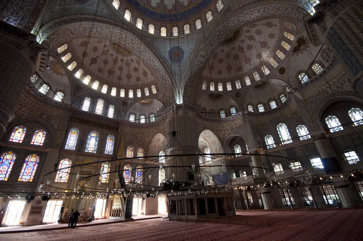 The prayer hall of the Blue Mosque