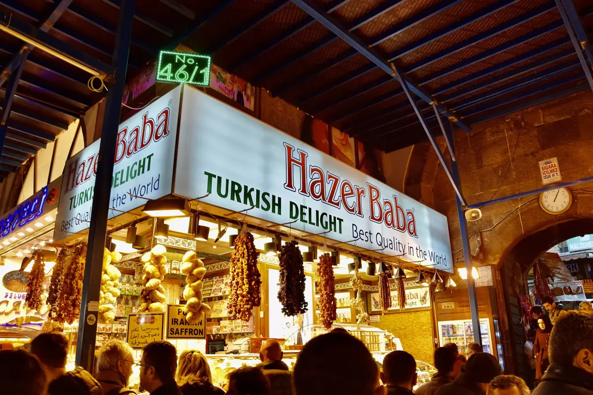 A Turkish delight stall in the Grand Bazaar
