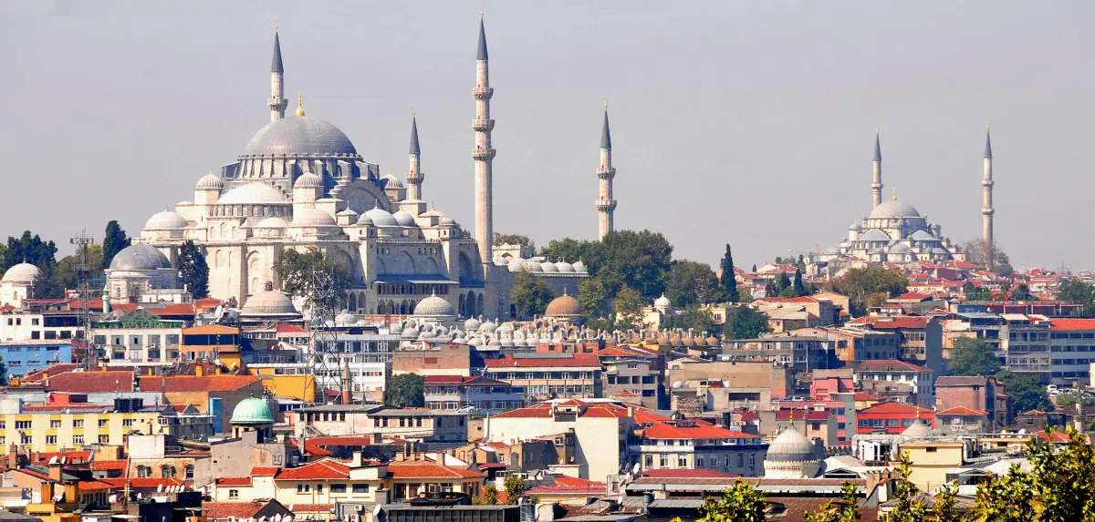 Istanbul skyline with its mosques