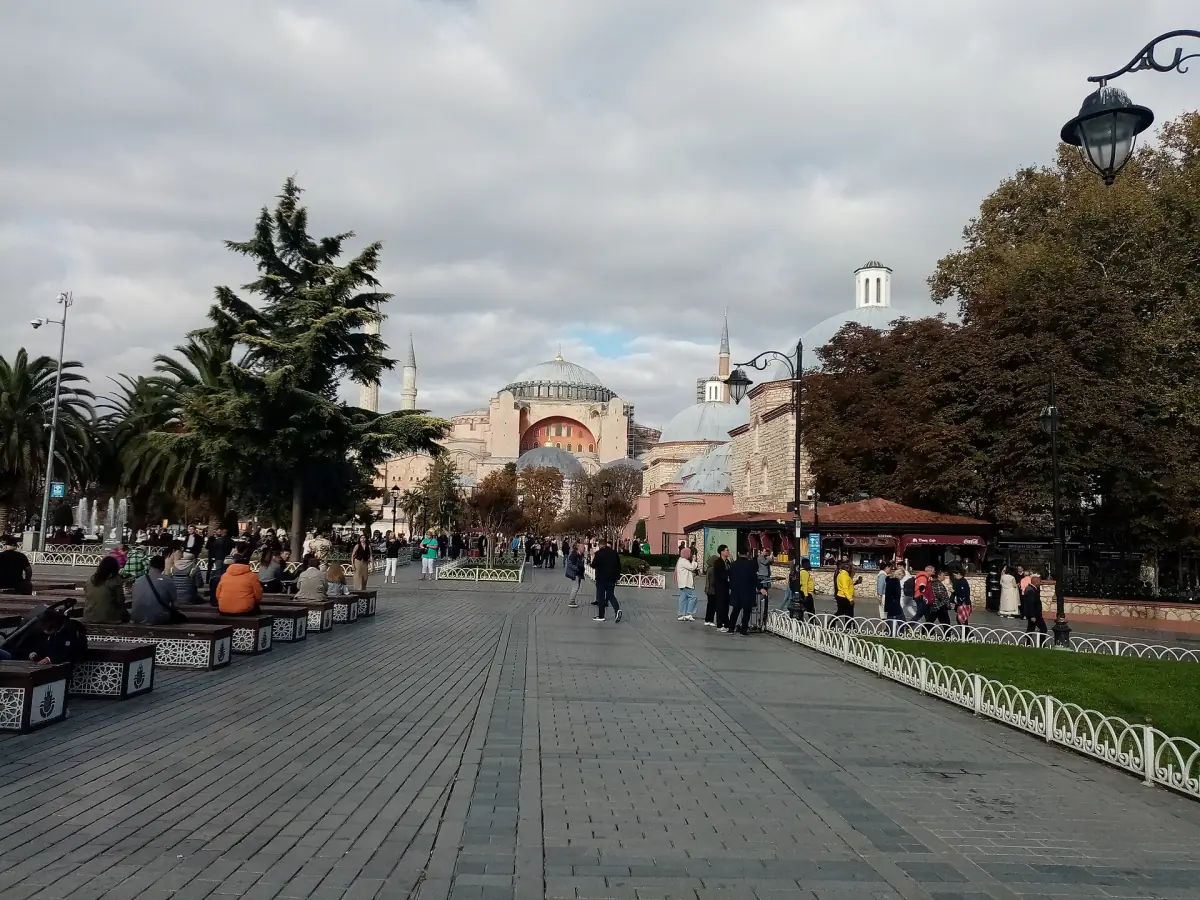Sultanahmet Square with Hagia Sophia in the distance