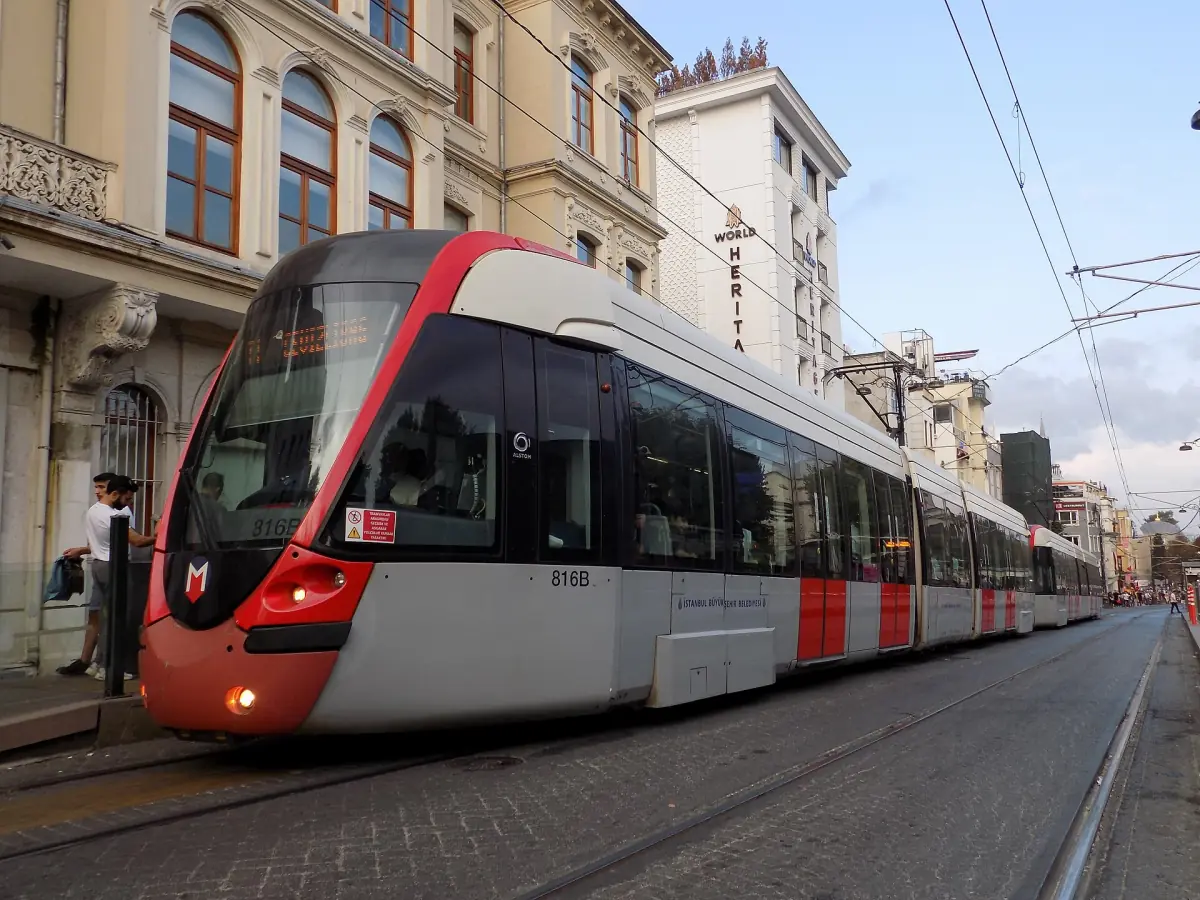 A T1 tram at Sultanahmet