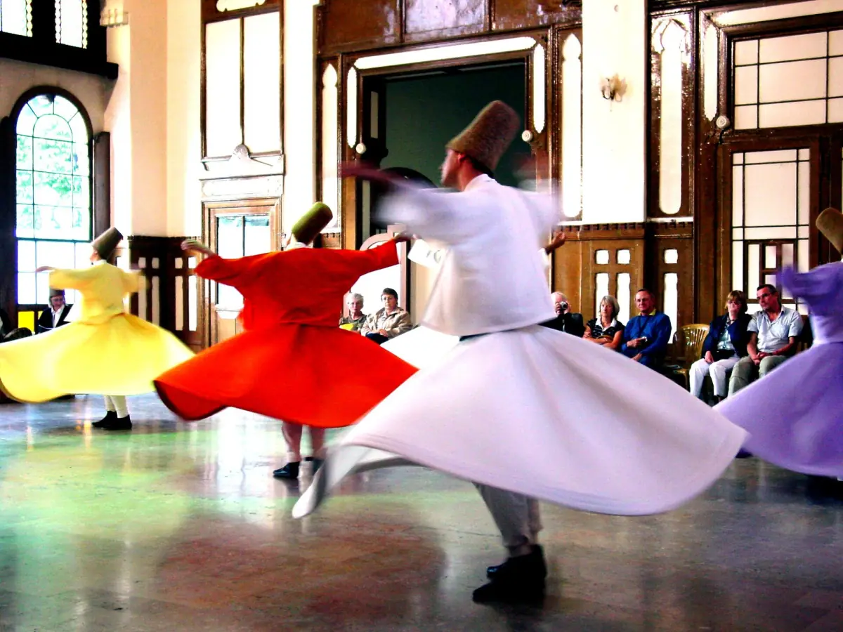 A group of whirling dervishes